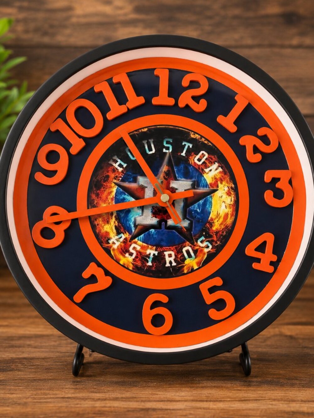 Themed Wall Clock in Orange and Navy